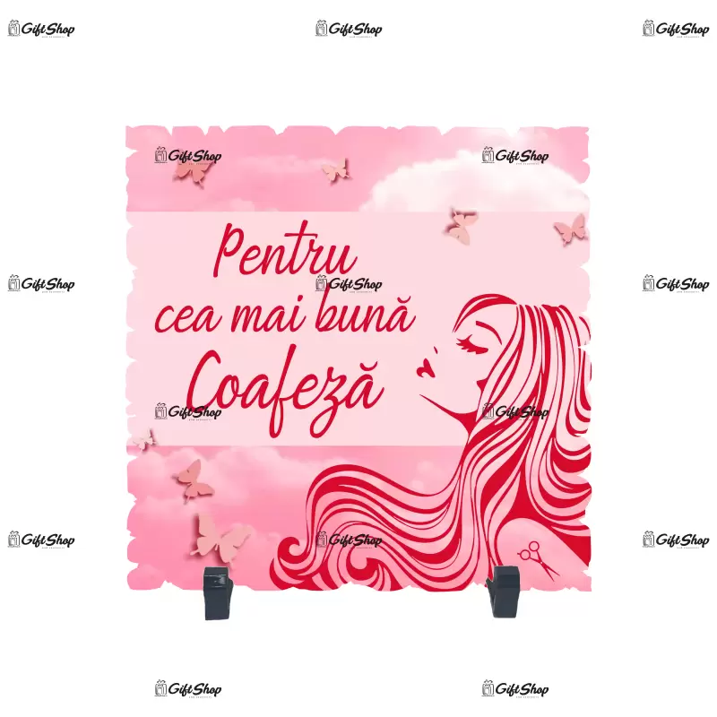 Pentru cea mai buna coafeza, placheta cu mesaj b